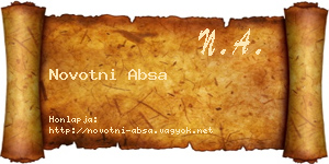 Novotni Absa névjegykártya